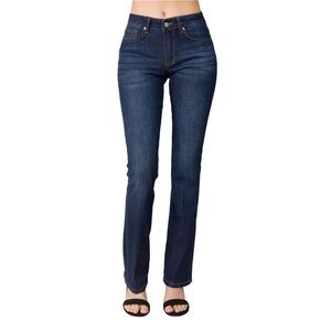 Design by Olivia Flare Bell Bottom Slim Bootcut Stretch Jean Dark Blue Size 5